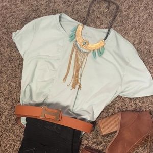 Caslon mint green top